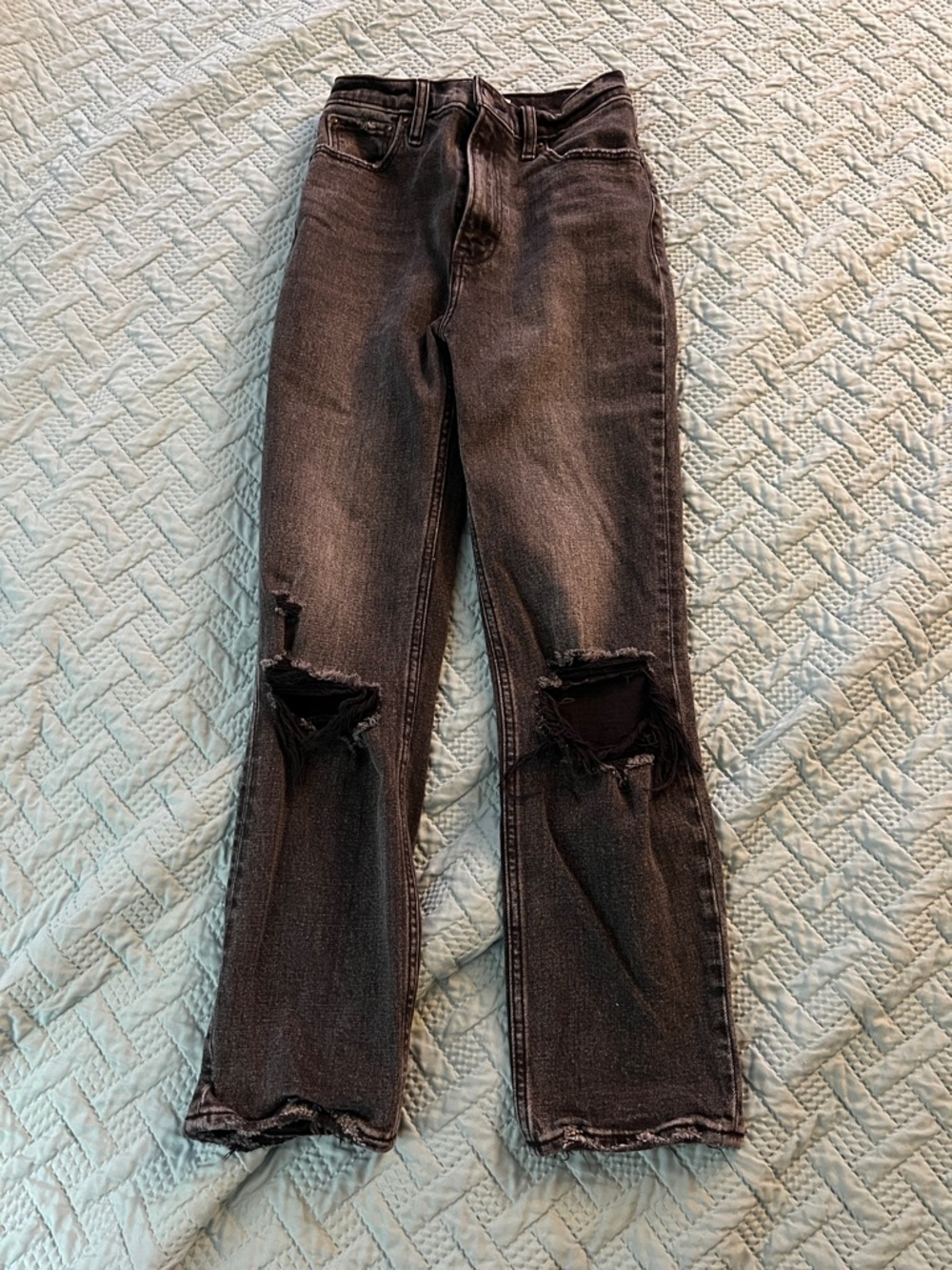 Abercrombie and fitch the ankle straight ultra high rise